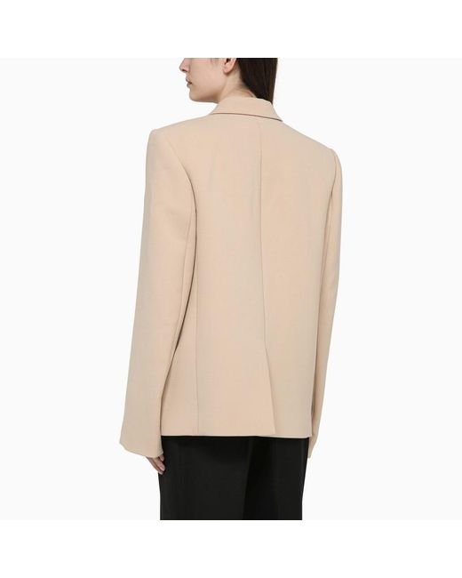 Wardrobe NYC Natural Double-breasted Jacket In