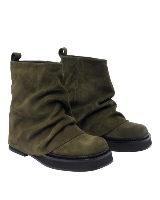 The Attico Green Mini Robin Combat Booties