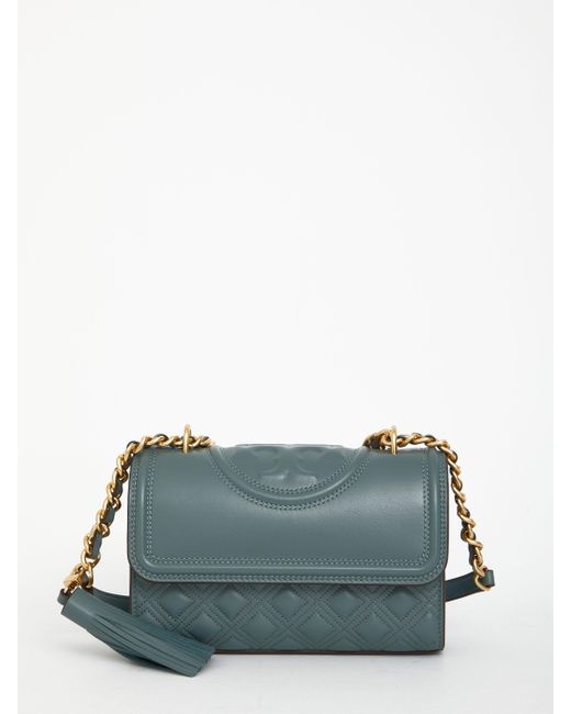 Tory Burch Leather Lightblue Small Fleming Bag Lyst Canada