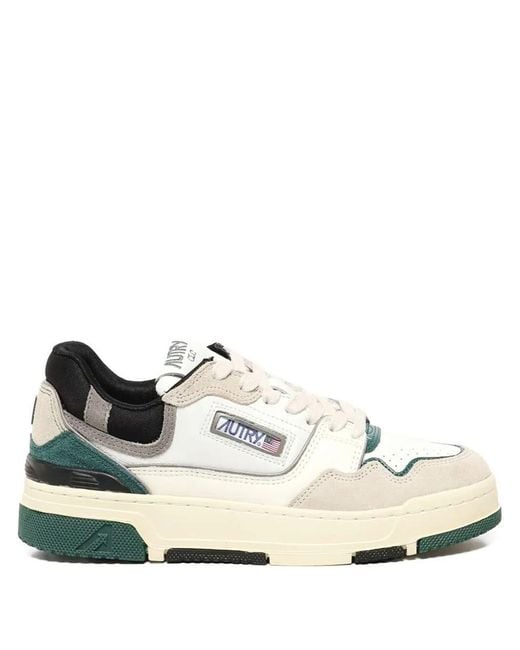 Autry White "Clc Low" Multisuede Sneakers for men