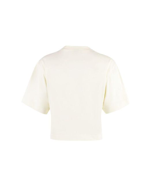 Off-White c/o Virgil Abloh White Off- Logo Detail Cropped T-Shirt