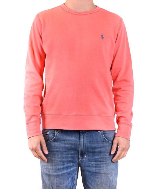 Polo Ralph Lauren Pink Logo-embroidered Cotton Sweatshirt for men