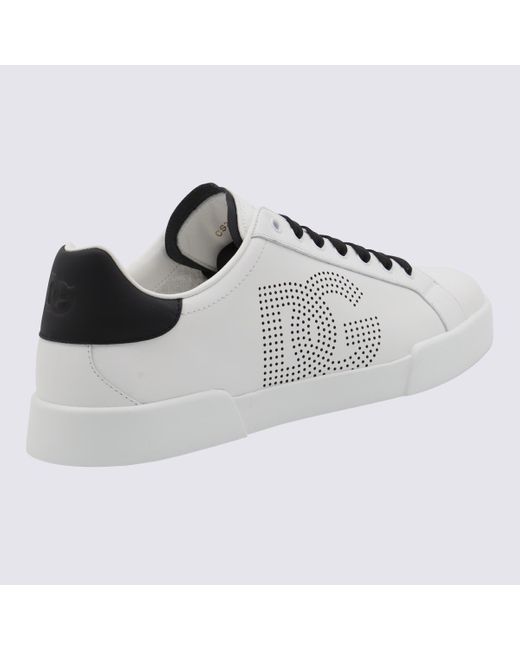 Dolce & Gabbana White And Leather Sneakers for men