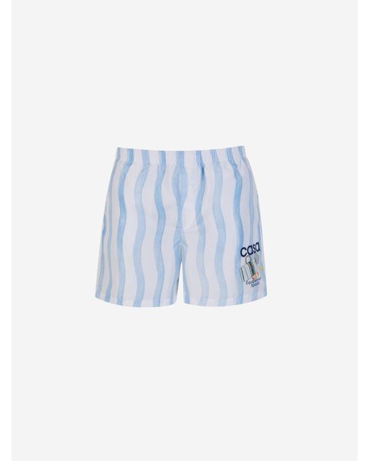 Casablancabrand Blue Striped Motif Swimsuit for men