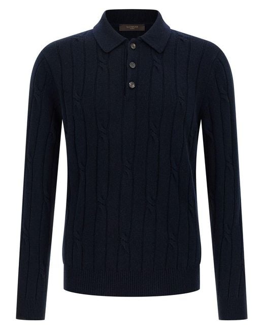 Zanone Blue Cashmere Polo Shirt for men