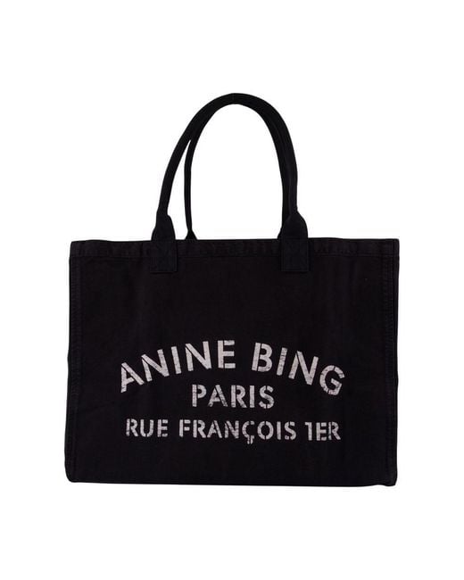 Anine Bing Black Leo Shopper Bag