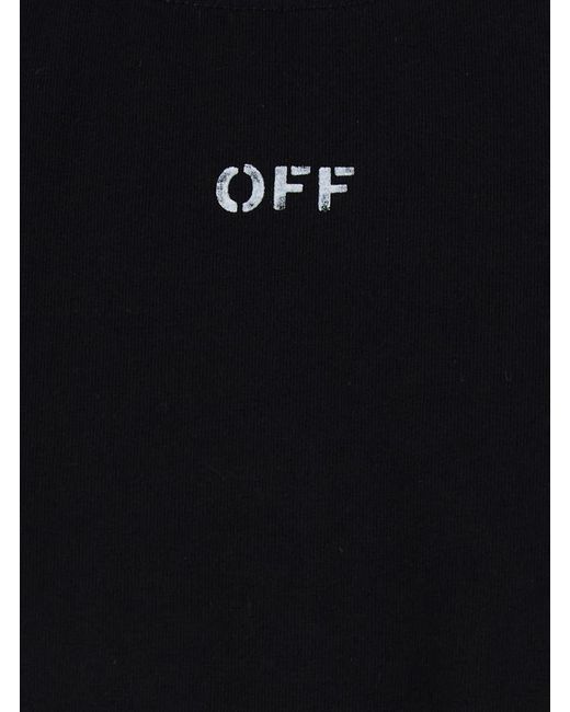Off-White c/o Virgil Abloh Black Off- Crewneck T-Shirt With Contrasting Off Print for men