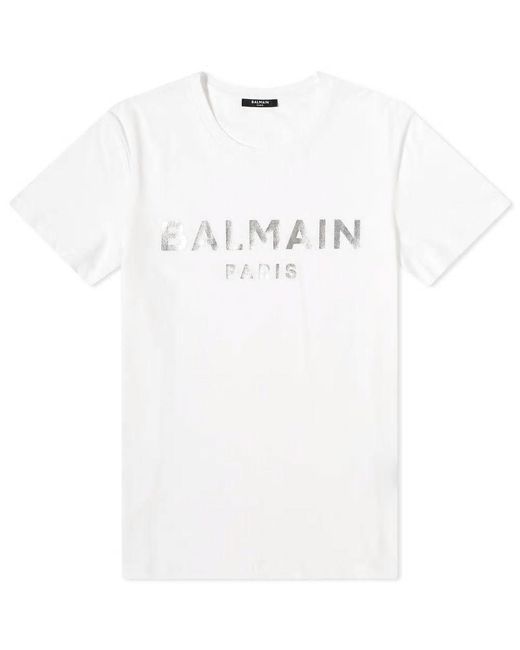 Balmain White Foil T-shirt for men