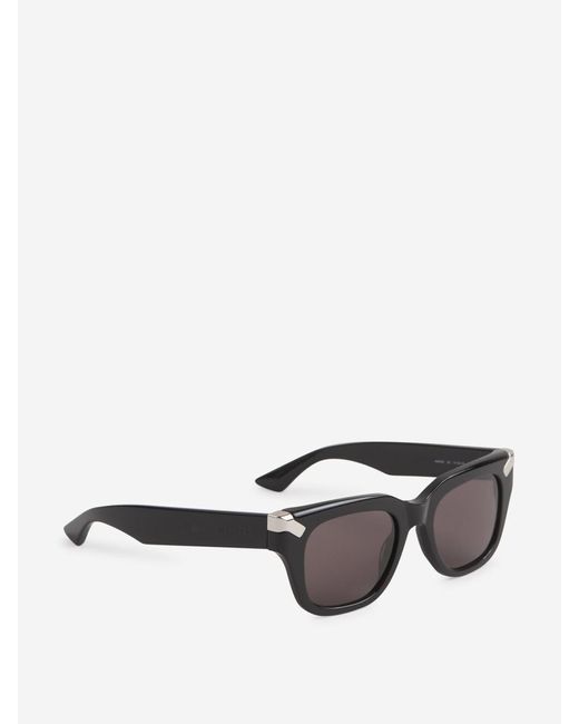 Alexander McQueen Gray Punk Rectangular Sunglasses for men