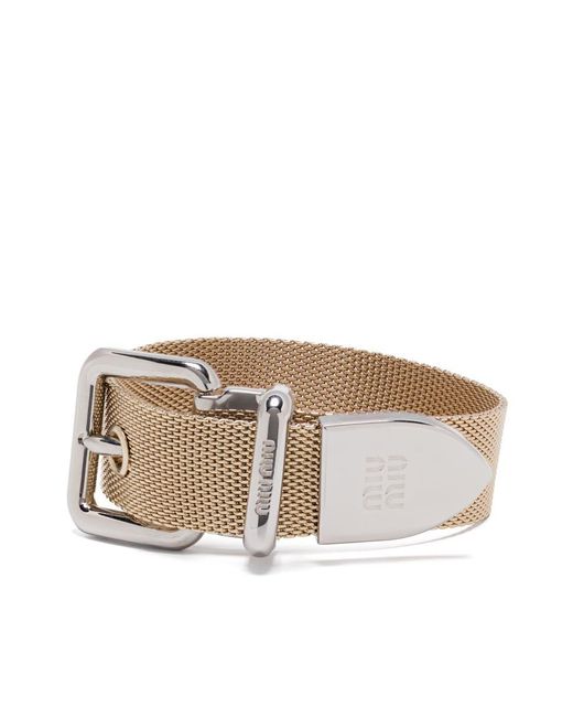 Miu Miu Multicolor Two-Tone Buckle Bracelet