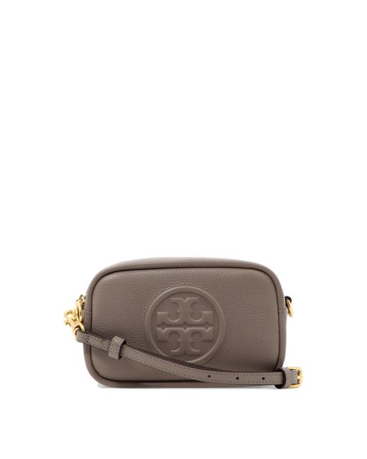 Tory Burch Leather "perry Bombé Mini" Crossbody Bag in Grey (Gray) Lyst