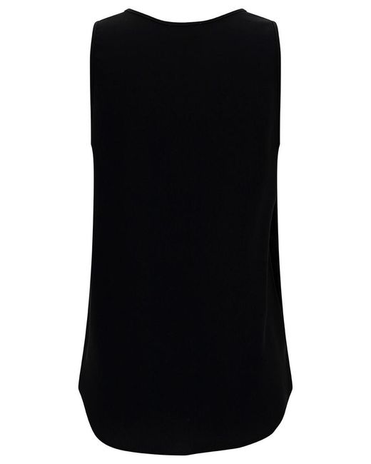 P.A.R.O.S.H. Black Tank Top With Plunging U Neckline
