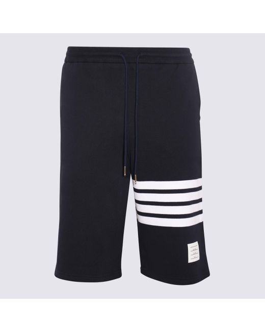Thom Browne Blue Cotton Shorts for men