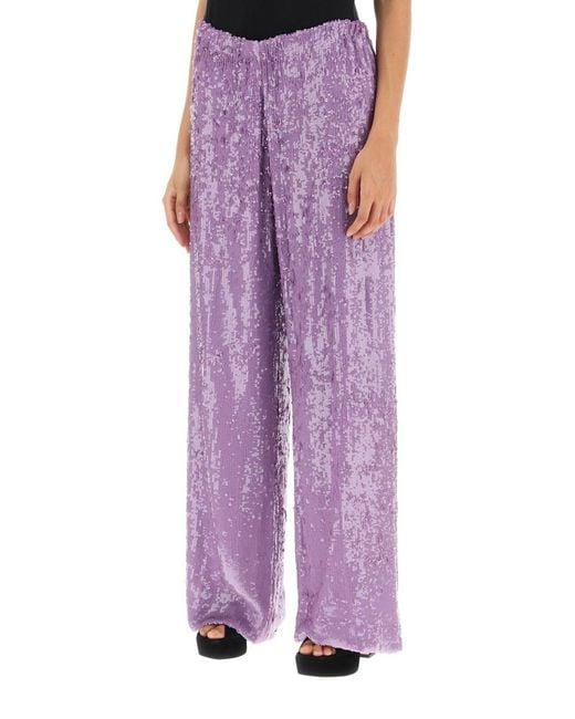 Dries Van Noten Purple Puvis Sequined Pants