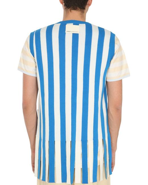Sunnei Blue Sweater With Striped Pattern for men