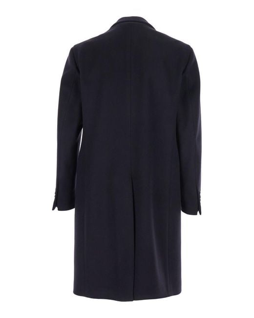Lardini Blue Single-Breasted Coat With Classic Lapels for men