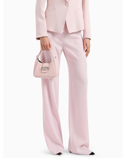 Emporio Armani Pink Techno Cady Palazzo Trousers
