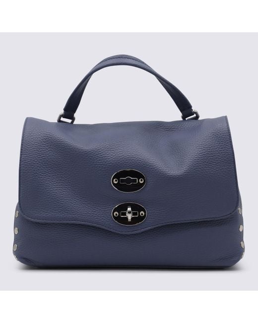 Zanellato Blue Leather Postina Baby Top Handle Bag