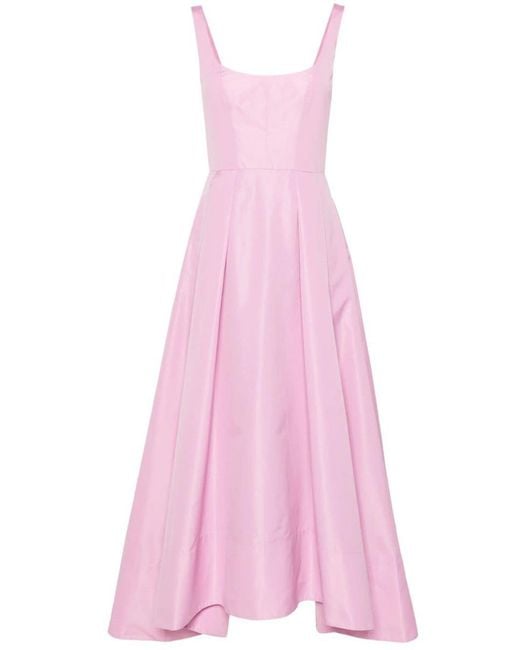 Pinko Pink Midi Dress With Flared Skirt