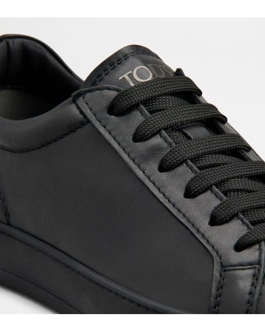 Tod's Black Sneakers In Leather