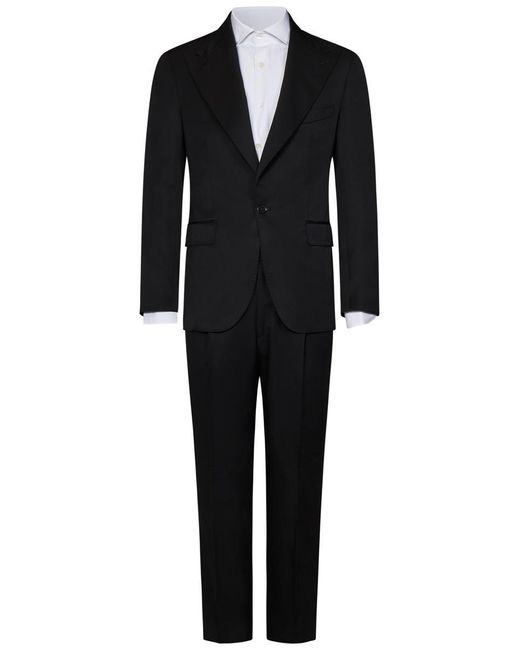 Franzese Collection Black Franzese Napoli James Bond Model Suit for men