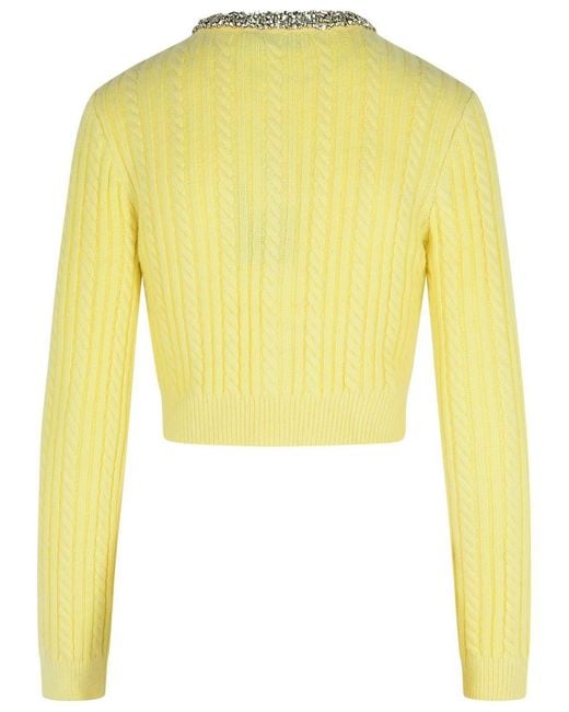 Self-Portrait Yellow Alpaca Blend Cardigan