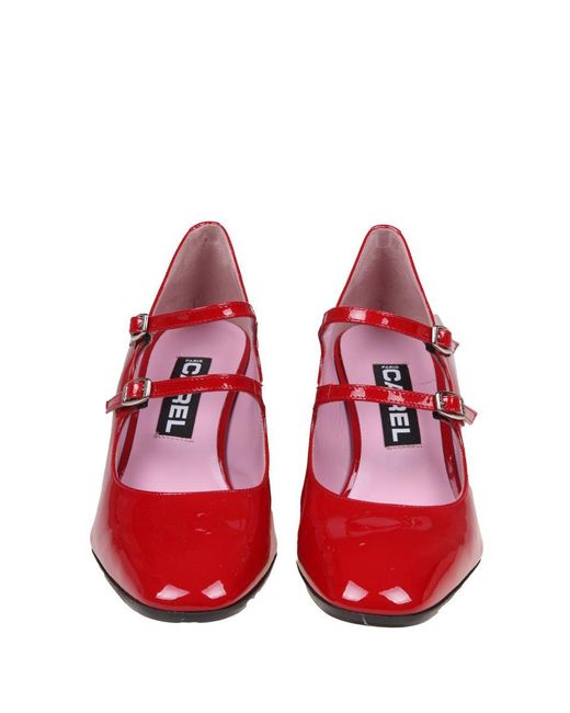 CAREL PARIS Red Mary Jane Shoe In Calfskin