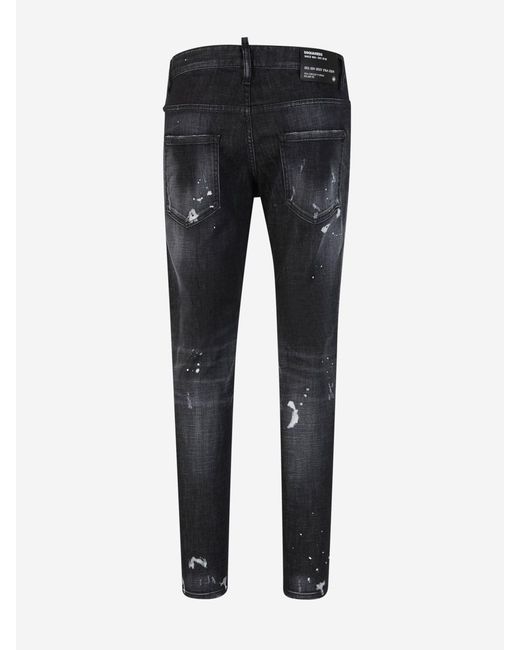 DSquared² Black Cotton Skater Jeans for men