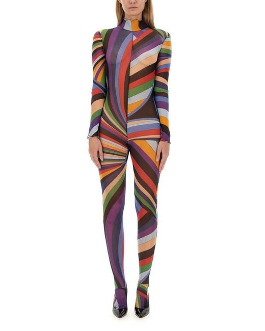Emilio Pucci Red Printed Polyamide Jumpsuit