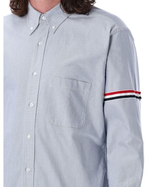Thom Browne Blue Classic Long Sleeves Button Down Shirt for men