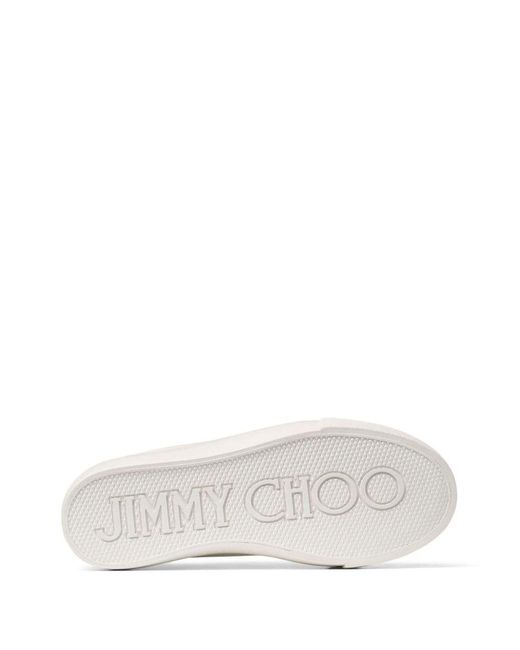 Jimmy Choo White Palma Maxi/F Canvas Sneakers