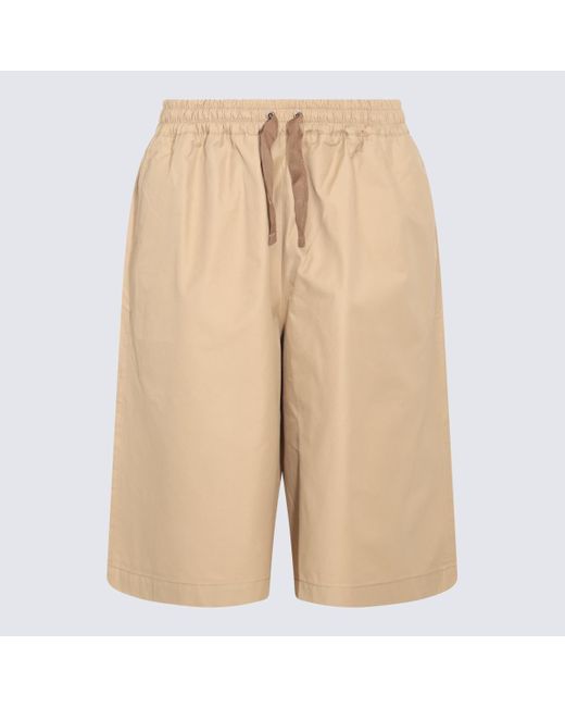 Maison Kitsuné Natural Beige Cotton Blend Shorts for men