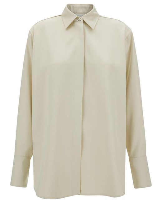 Jil Sander White Shirt With Classic Collar And Concealed Closure