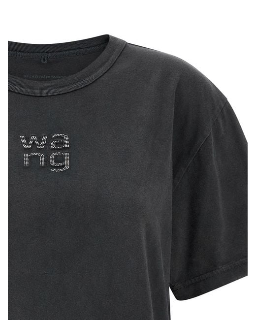 T By Alexander Wang Black 'Hotfix Logo' T-Shirt