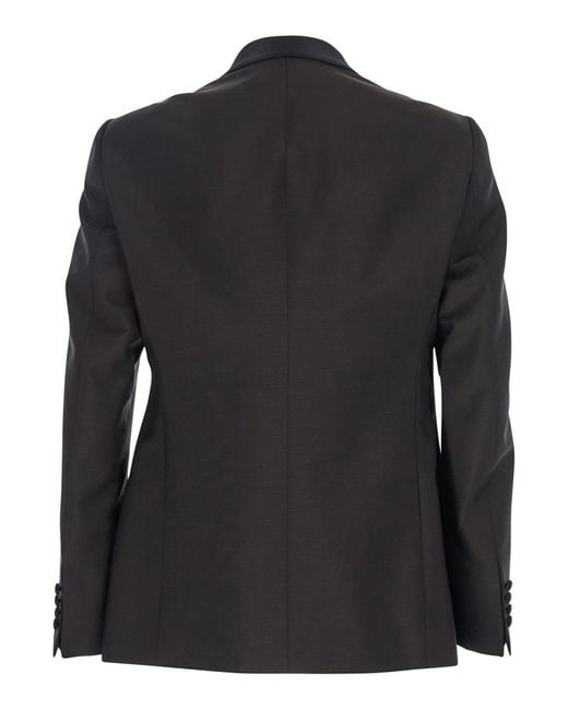 Emporio Armani Black Single-Breasted Jacket With Shawl Revers for men