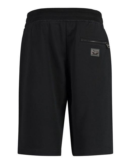 Dolce & Gabbana Black Cotton Bermuda Shorts for men