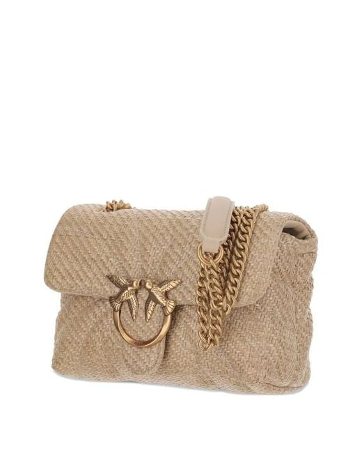 Pinko Natural Love Puff Mini Cl Rafia Butter