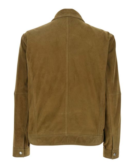 Arma Green Jacket With Classic Collar And Zip Closure for men