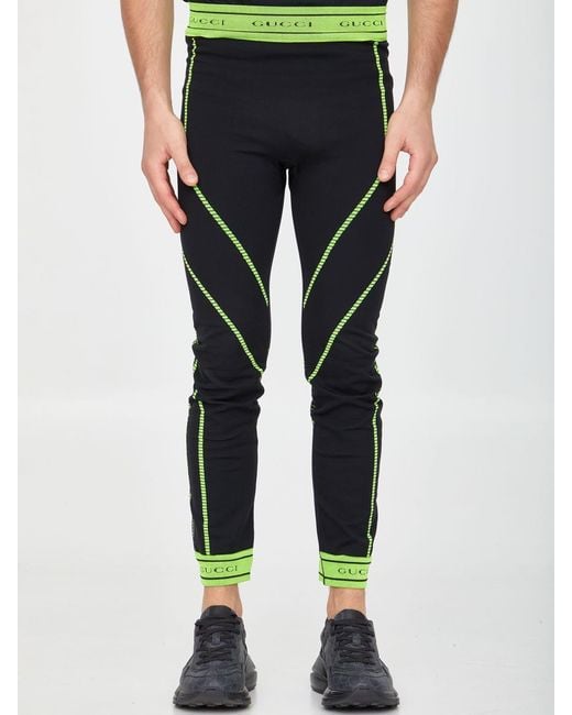 Gucci Jacquard Jersey Leggings in Blue for Men Lyst