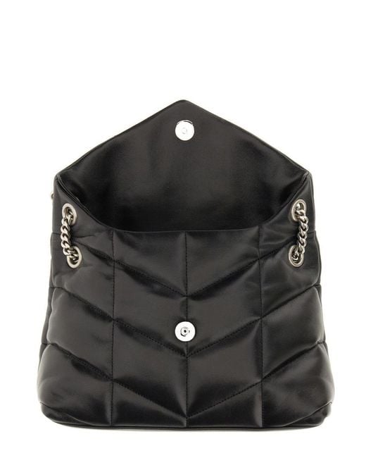 Saint Laurent Black Loulou Puffer Bag Small