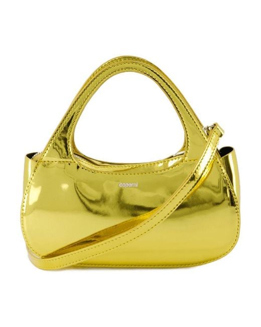 Coperni Yellow Metallic Micro Baguette Swipe Bag
