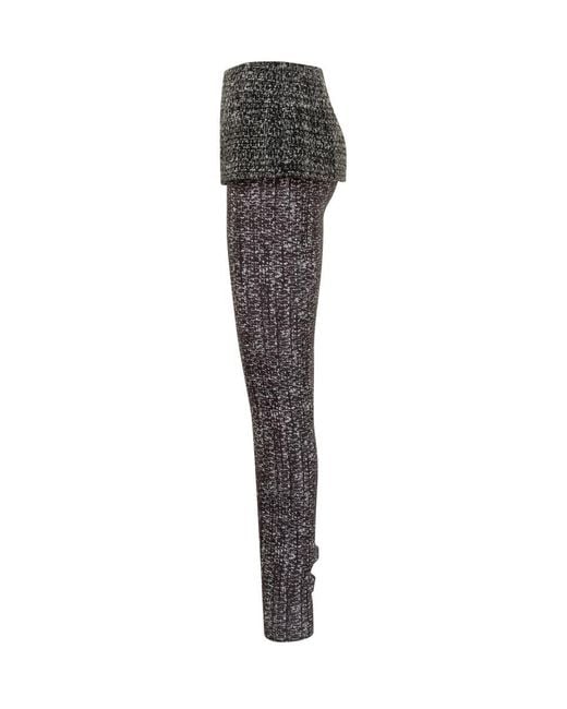 DIESEL Black And Gray Tweed Pants With Peplum