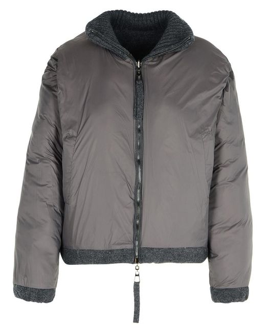 P.A.R.O.S.H. Black 'Last' Wool Blend Down Jacket