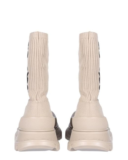 Alexander McQueen Natural Oversized Rubber Lug Sole Boots for men