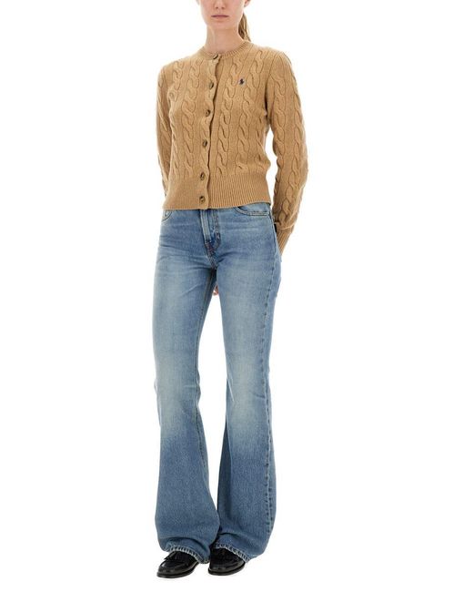 Polo Ralph Lauren Blue Cable-Knit Cardigan