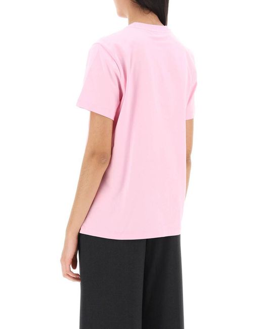 Ganni Pink + Net Sustain Printed Organic Cotton-jersey T-shirt