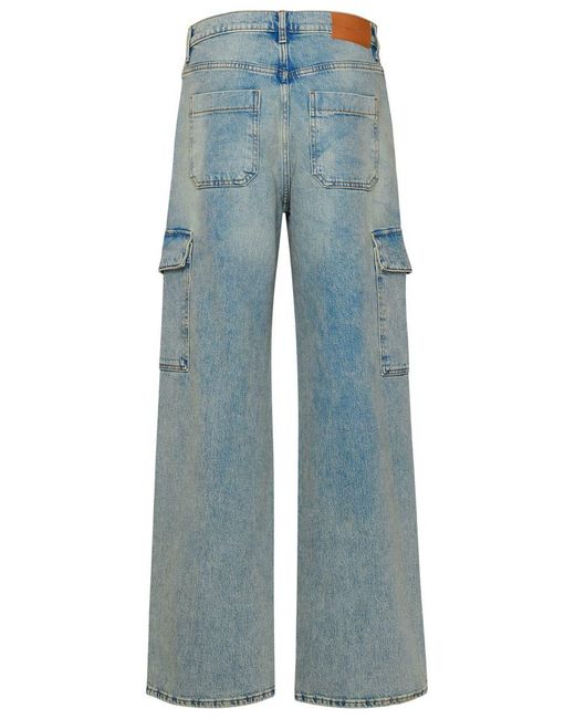7 For All Mankind Light Blue Cotton Blend Cargo Jeans