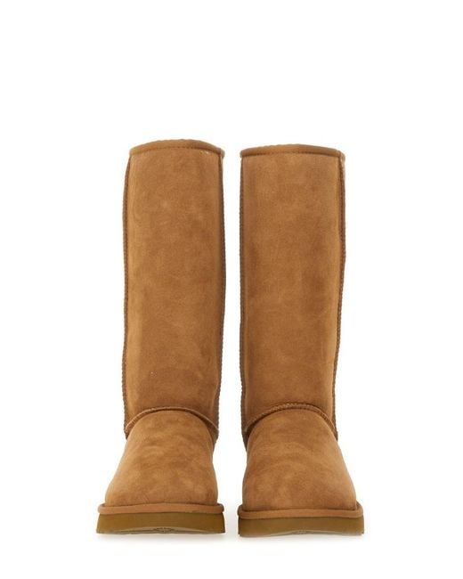 Ugg Brown Classic Tall Boots With Suede-Like Exterior