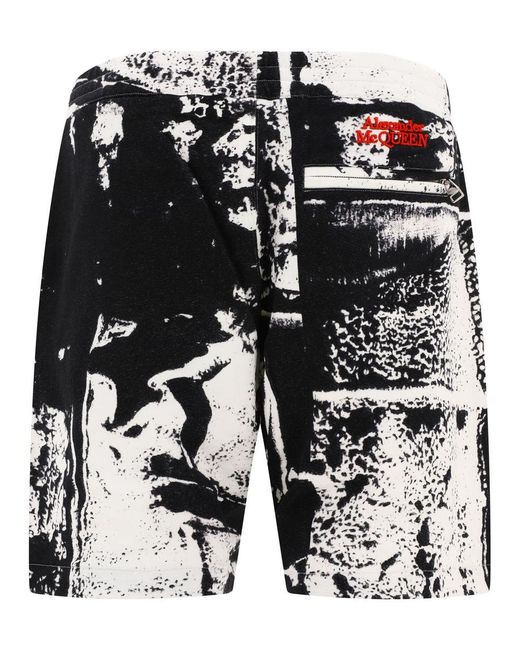 Alexander McQueen Black "mcqueen Graffiti" Shorts for men