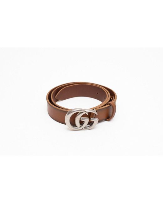 Gucci Leather Belt 3cm gg Runners Cuir in Brown for Men | Lyst